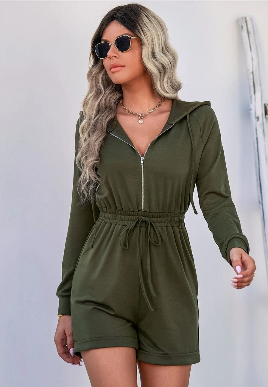 Zip-Up Hooded Playsuit - Image 9