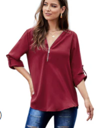 Zip Up Spring Blouse - Image 2
