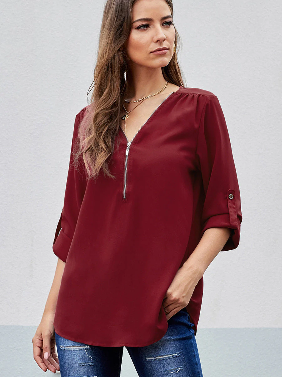 Zip Up Spring Blouse - Image 6